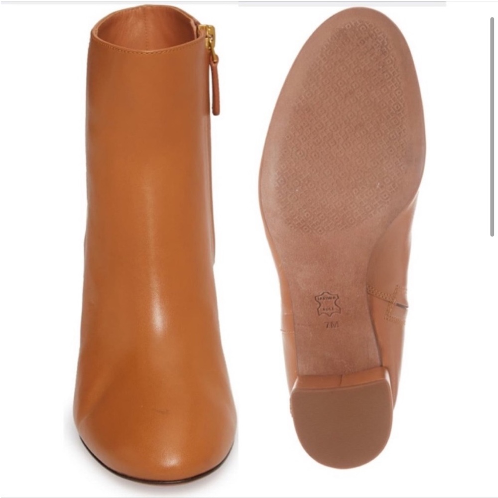 Tory Burch Brooke Ankle Booties Calf Leather- Tan - Picture 2 of 10
